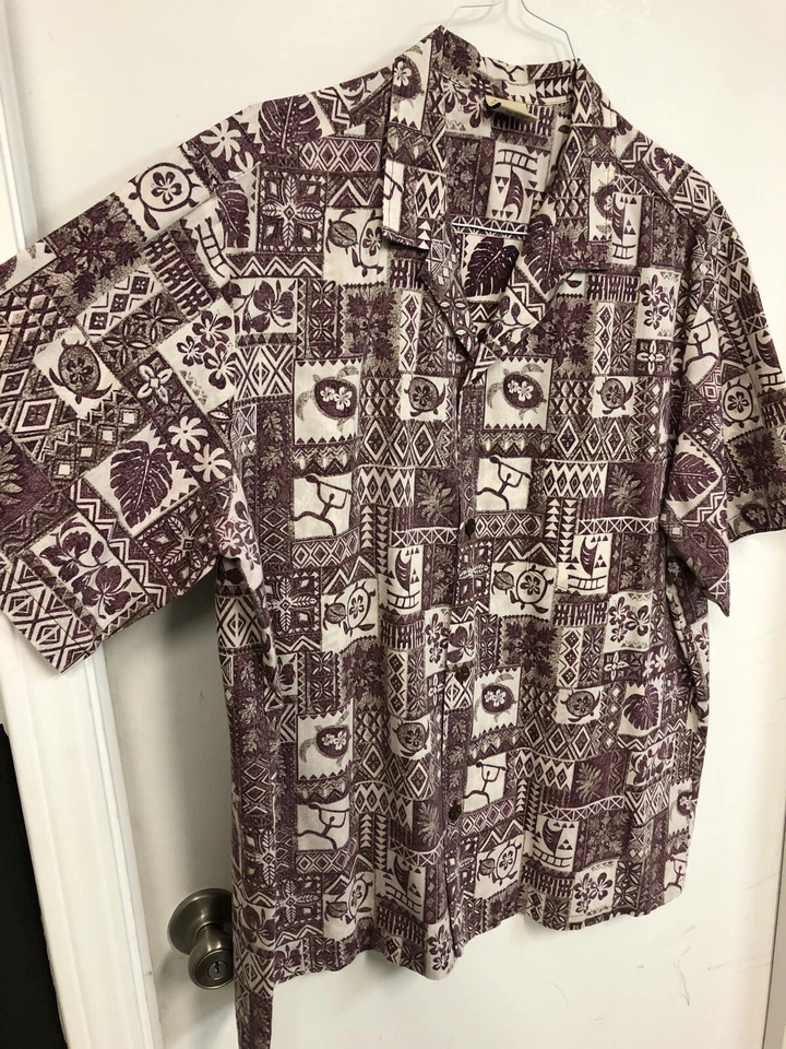 Camisa hawaiana Royal Creations para hombre XXL festiva verde azulado y amarillo hecha en Hawai Foto 3 de 4