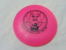 VINTAGE CHUCK E CHEESE 1991 SHOWBIZ PIZZA TIME INC 3.5" PINK FRISBEE FLYING DISC