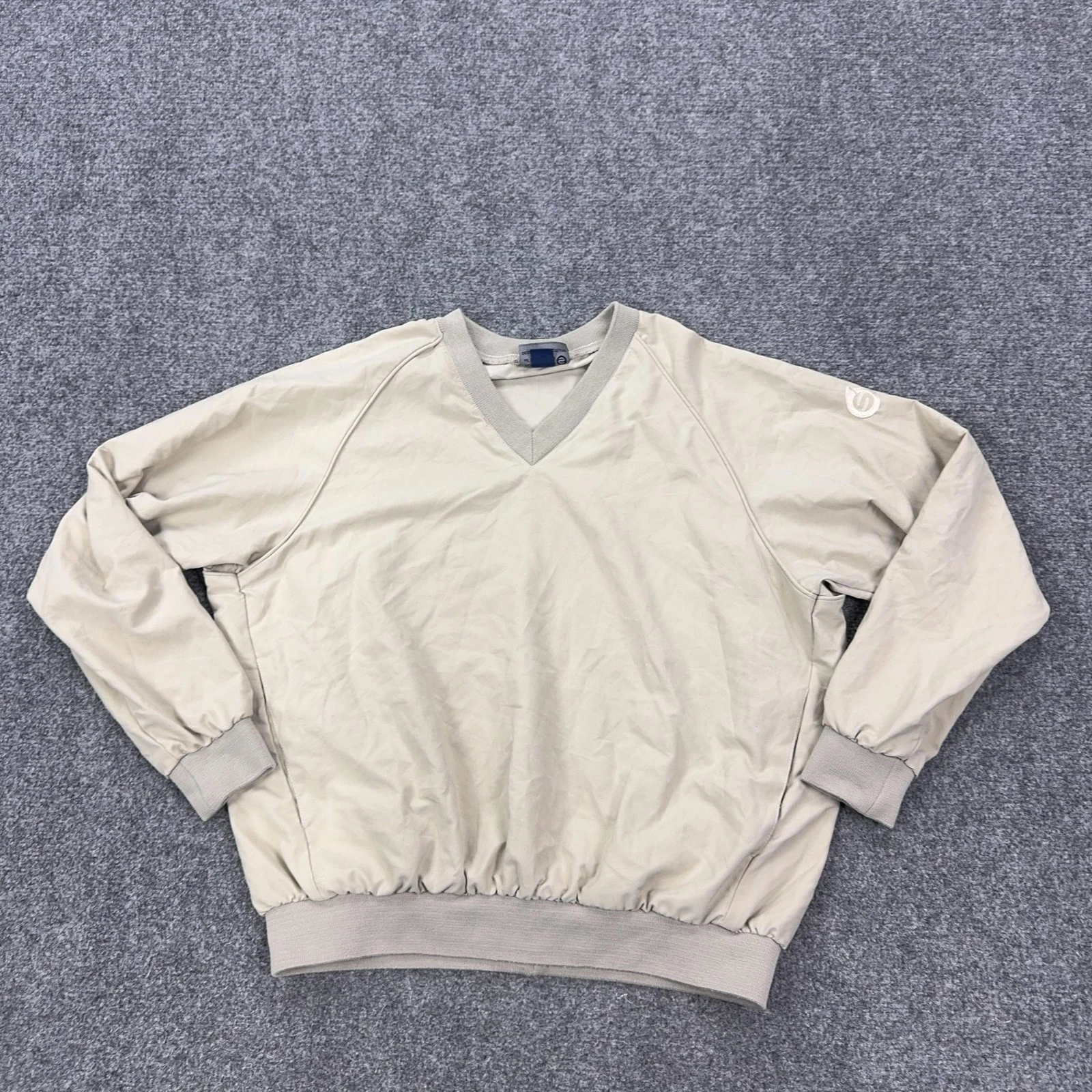 Sunderland Of Scotland Jacket Mens Small Beige Golf Windbreaker V Neck Pullover - product detail image 1