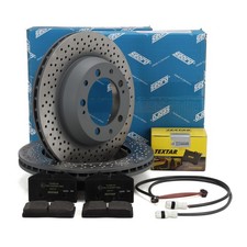 SEBRO Bremsscheiben TEXTAR Beläge Wako für PORSCHE 993 3.6/3.8 Carrera/4 hinten