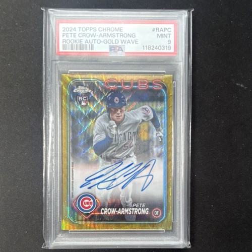2024 Topps Chrome Rookie Auto Gold Wave Pete Crow-Armstrong PSA 9 /50 Cubs