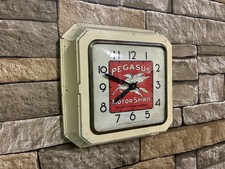 VTG INGRAHAM MOBIL OIL OLD GAS STATION PEGASUS ADVERTISING WALL CLOCK SIGN GLOBE