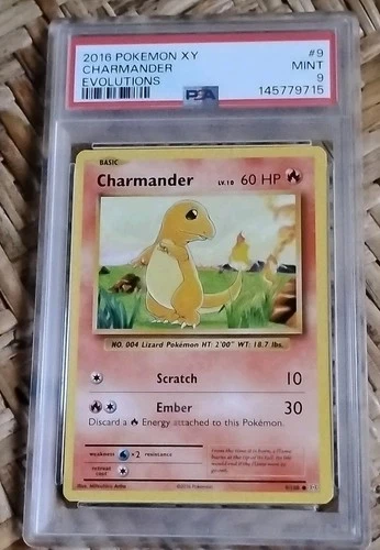 Pokémon 2016 Charmander 9/108 Evolutions PSA 9 Mint Regular Common