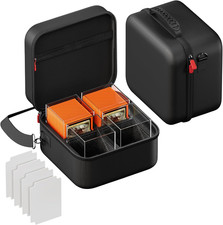 MTG Hard Carrying Card Deck Box, 4 HD Acrylic Deck Boxes Hold 400 Double-Sleeve