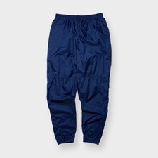 Vtg 90s Nike Nylon Zip Ankle Track Pants, Deep Navy Blue, Swoosh Logo, XL 80s