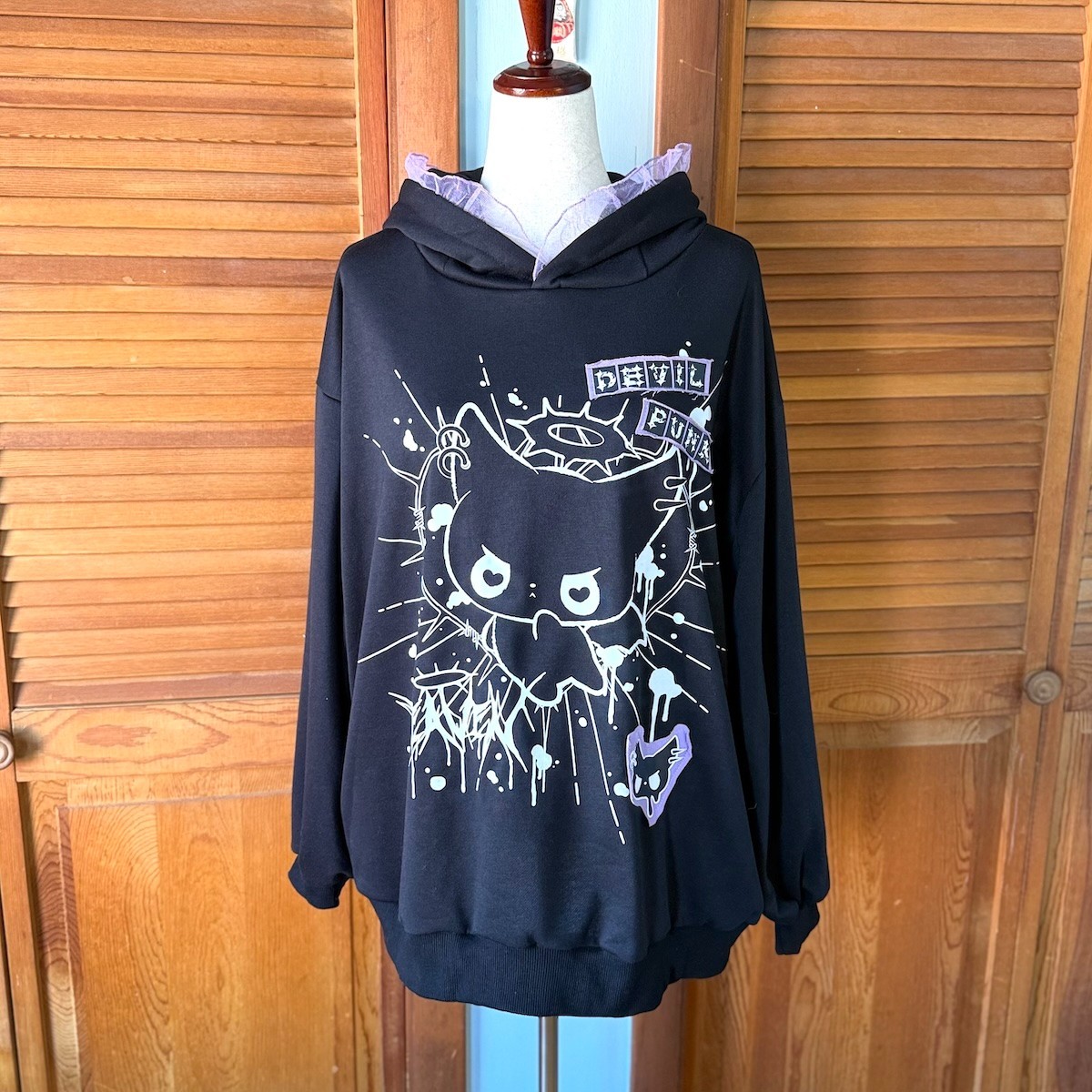 ACDC Rag Lolita EGL Yami Kawaii Devil Punk Kitty Cat Ears Black
