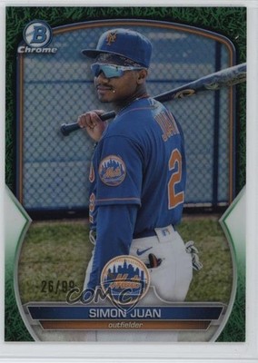 2023 Bowman Chrome Prospects Green Grass Refractor /99 Simon Juan #BCP-38 g5e
