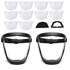 BFhongly Bouclier facial en plastique (paquet de 2) sécurité complète 1 compte (paquet de 2), transparent