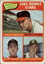 1965 Topps #577 AL Rookie Stars Darold Knowles / Scheinblum / Buschhorn VG