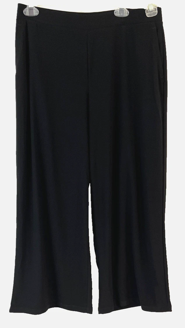 Pantalon Cropped Susan Graver Week-end - Petite Taille XL - Noir, Extensible, Avec Poches