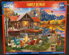 White Mountain "Family Retreat" 1000 Piece Jigsaw Puzzle 100 Complete 2024