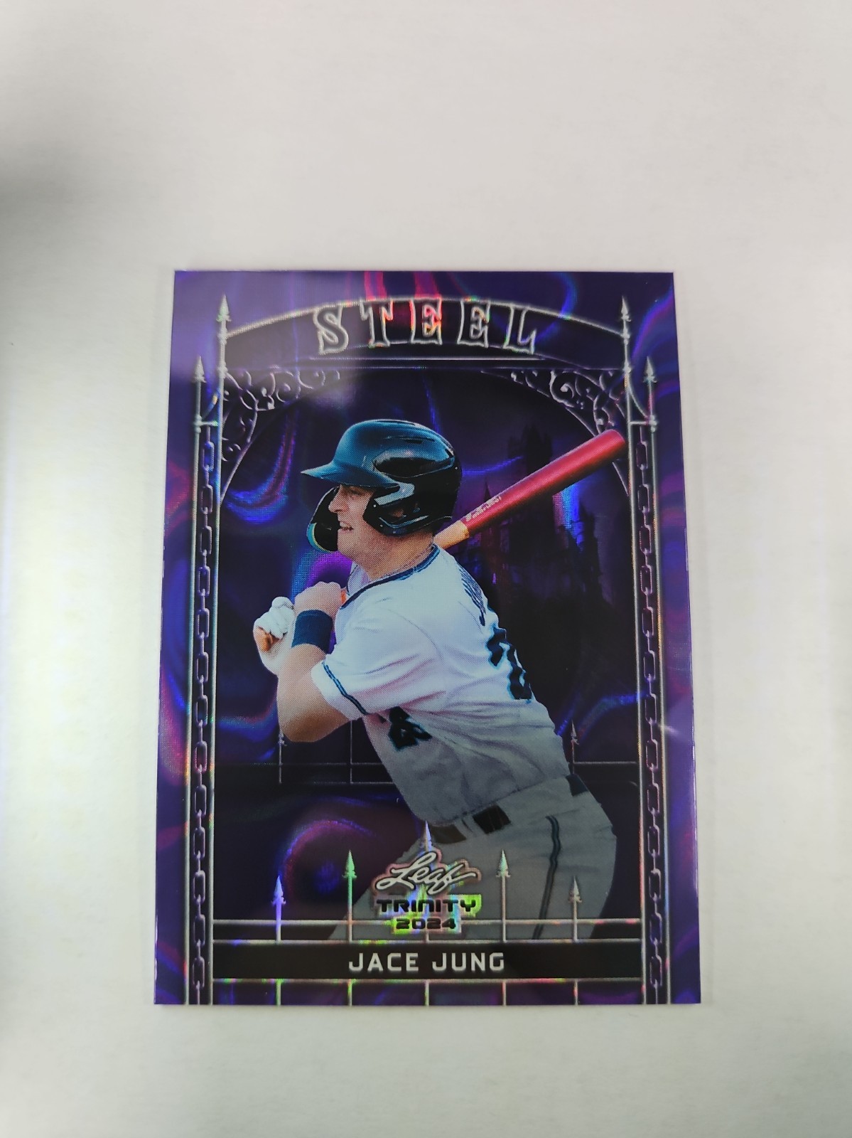 2024 Leaf Trinity Mega Box - Steel Jace Jung, Jace Jung #S-40 Purple 48/49 (RC)