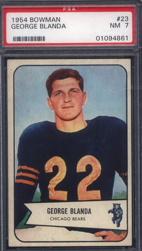 1954 Bowman #23 George Blanda Rookie HOF Bears PSA 7