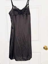 Vintage Vassarette Black Slip With Lace Neckline Sz 36