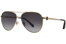 Coach HC7128 9005/3C Sunglasses Women's Shiny Light Gold/Grey Gradient 58mm