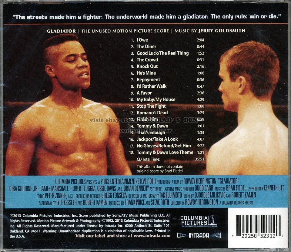 Jerry Goldsmith "GLADIATOR" unused score Intrada Ltd Edition CD SEALED sold out - Image 2 of 2