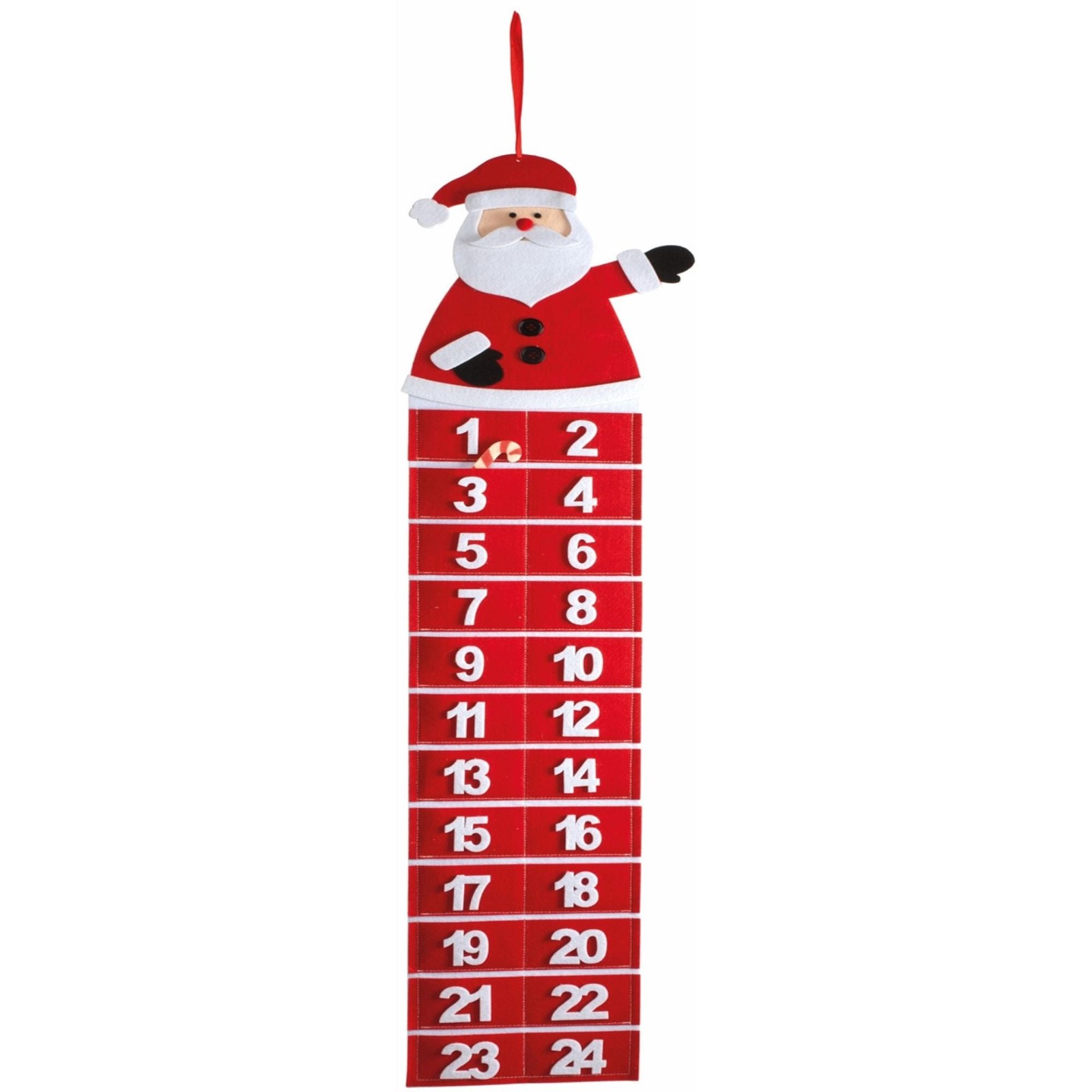 Advent Calendar - Felt Santa with Numbered Pockets