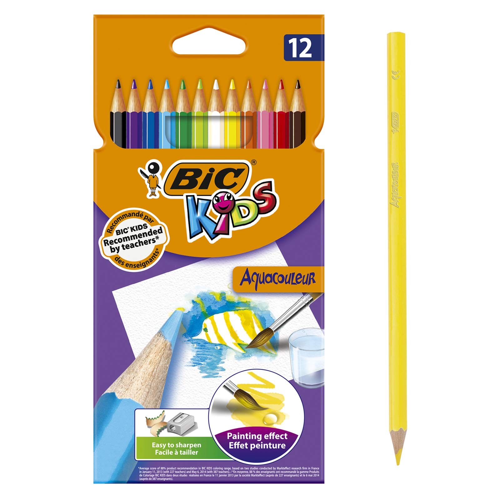 BIC Kids Aquacouleur Colouring Pencils 12 Pack multi-coloured 3390₽