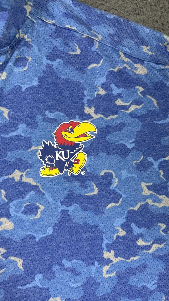 Kansas Jayhawks Shirt Mens Large NCAA Basketball Long Sleeve Pullover KU - Image 2 of 4