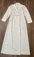 Christian Dior lingerie Long Robe Light Blue Pinstriped READ NOTES VINTAGE