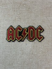 AC/DC Iron On Patch 3  Trucker Hat Vtg Rare Jacket Logo Band Angus Young