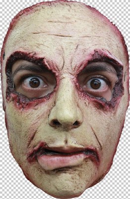 MASKE GESCHWOLLENE LIPPE BLUTIGE AUGEN GESICHT