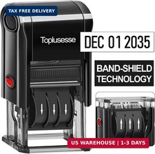 Date Stamp Self Inking Dater Stamp for Business 12 Year Band Black Mount Black I