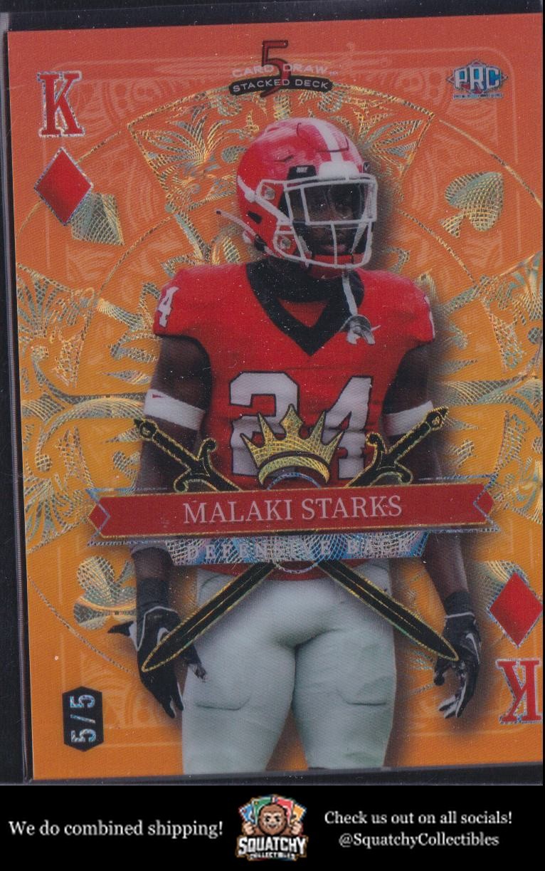 2024 Wild Card 5 Card Draw #SDPD-MSN Malaki Starks Diamond Orange #/5
