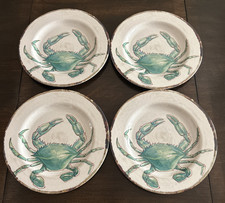 Set of 4 Tommy Bahama Melamine ~ Sea Life ~ Dinner Plates 10.75"