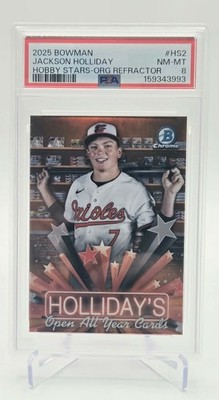 2025 Bowman - Hobby Stars PSA 8 Jackson Holliday #HSA-JH Orange 15/25