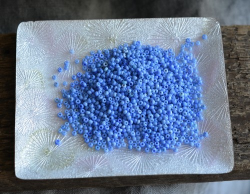 Antique Venetian Opaque Sky Blue Seed Beads, African Trade, 15bpi, 7g