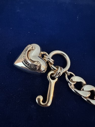 Juicy Couture Puffy Heart J Toggle Necklace w/ Lg Gold Tone Cuban Chain 16” - Picture 4 of 9