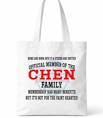 Chen Clan Familie Tragetasche Shopper Geschenk Wiedersehen individuell