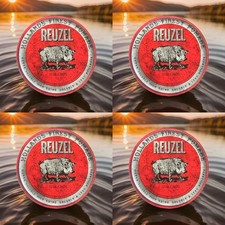 12 OZ SIZE 4 PK RED REUZEL HIGH SHINE HAIR POMADE HOLLANDS FINEST WATER SOLUBLE
