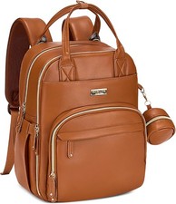 RUVALINO Diaper Bag Backpack, Multifunction Travel Pack Maternity Large - Brown