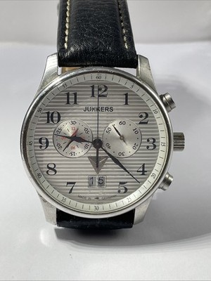 Junker Chronograph,Iron Annie Ju52/D-AQUI, 6686/9125,Schwarzes Buffalo Lederband