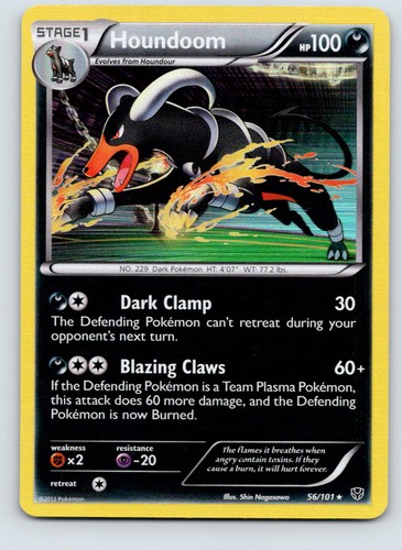Pokémon TCG Plasma Blast Houndoom 56/101 EX LP Regular Holo B1D3