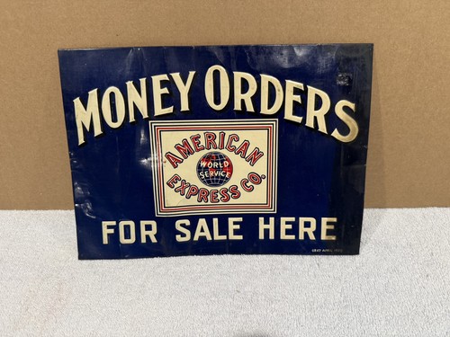 1910’-1930’s Antique American Express Money Orders For Sale Here Sign
