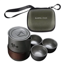 Camping Teapot Kettle Kit For Outdoor Tourism Cookware Travel Hiking Tableware