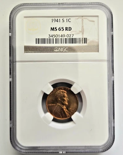 1941-S Lincoln Wheat Cent MS 65 RD NGC Penny