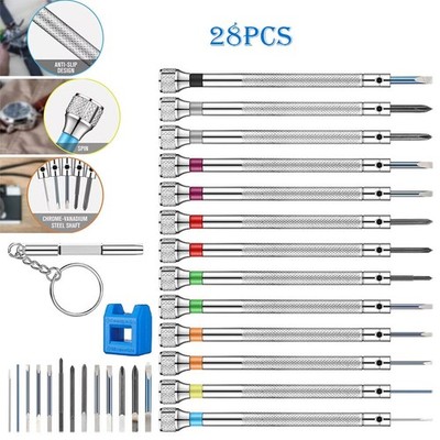 28-teiliges Präzisions-Mini-Schraubendreher-Set, Brillenreparatur kleines Schraubendreher-Werkzeug neu