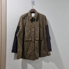 Kaho Khaki Color Shirt Jacket by Kouho
