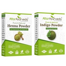 Natural Black Hair Henna Leaves powder, Indigo powder combo pack 200 grams each