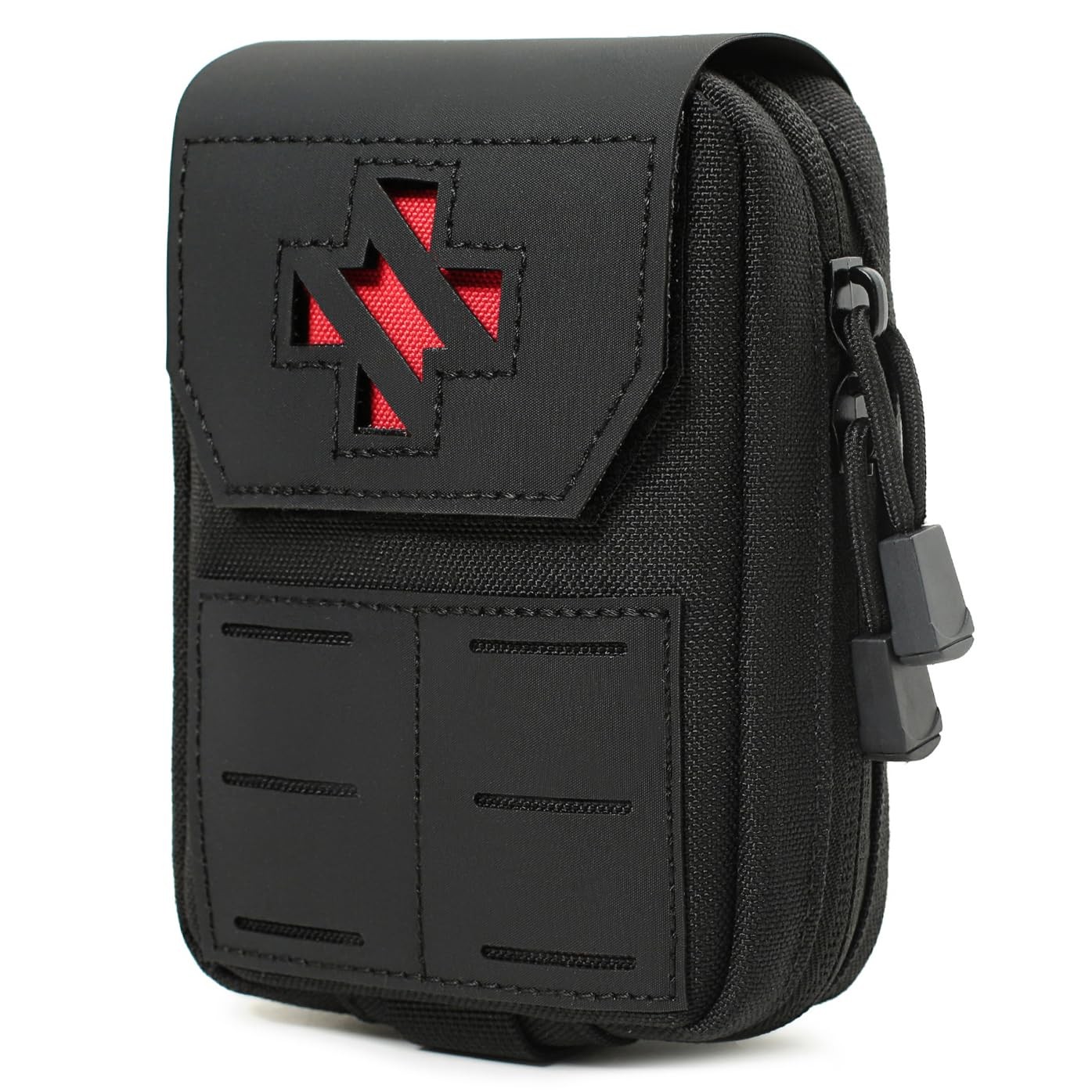 Tactical Molle EMT First Aid Pouch Laser-Cut IFAK Utility in Black