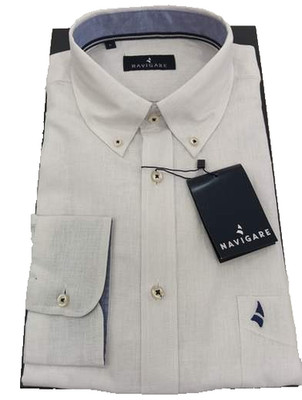 NVE3002 MEN'S LINEN SHIRT LONG SLEEVE NAVIGATE