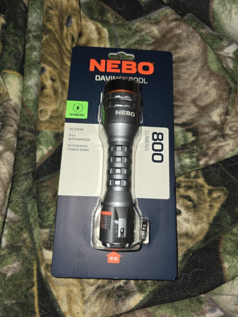nebo 800 lumen flashlight NEBO DAVINCI 800 LUMENS Rechargeable Da Vinci 800L Flashlight NEW SEALED