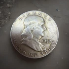Denver 1957  D Franklin Half Dollar 90% Silver Coin