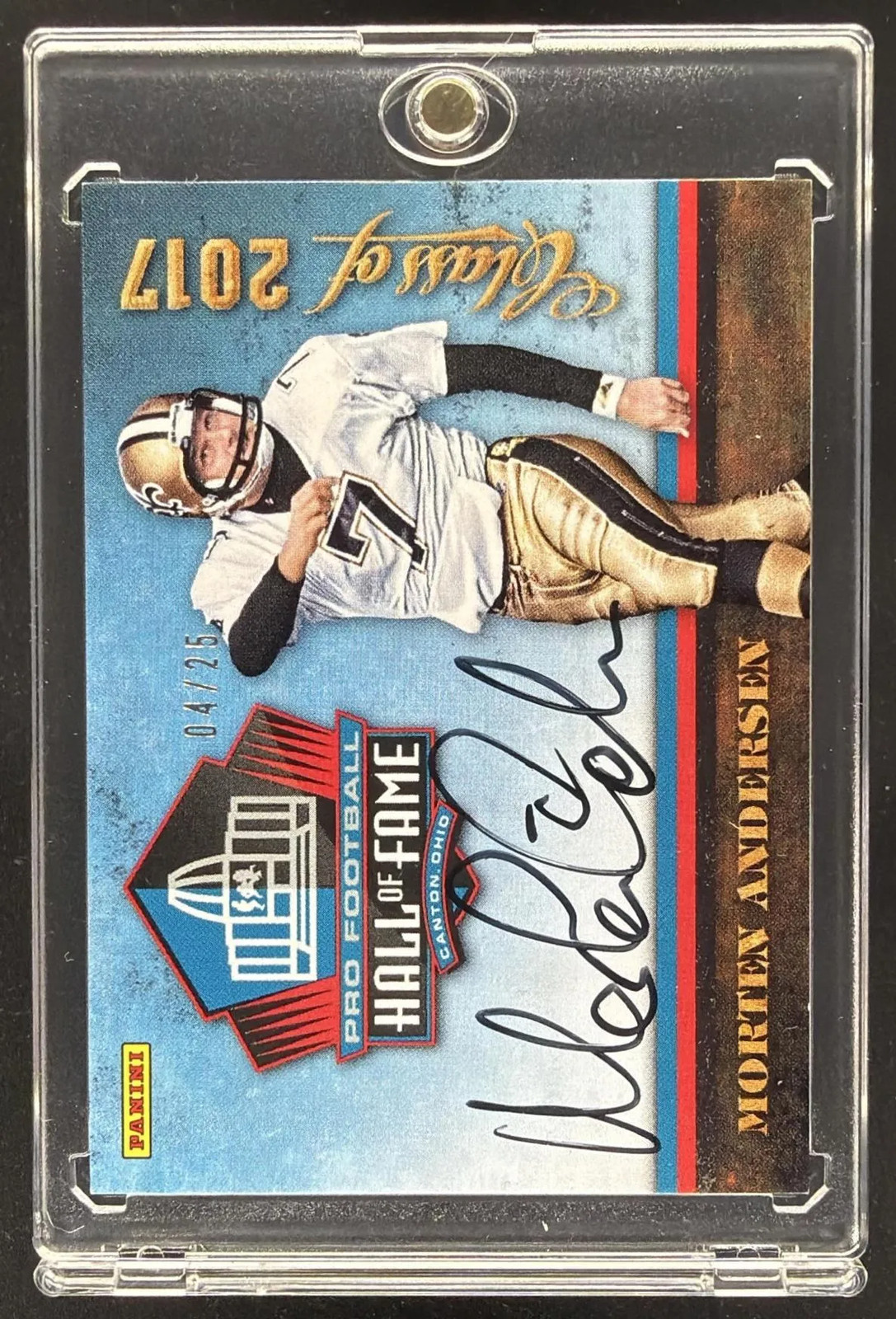 2017 Panini Morten Andersen #MS-MA Milestone Scripts /25 Auto