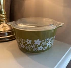 Pyrex “Crazy Daisy” 1 QT #473 Spring Blossom Glass Dish W/ Lid