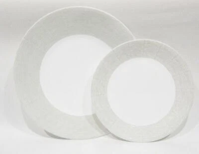 Corelle WOVEN LINES *Choose: 11" DINNER or 8.5" LUNCH PLATE Grey Gray Fabric